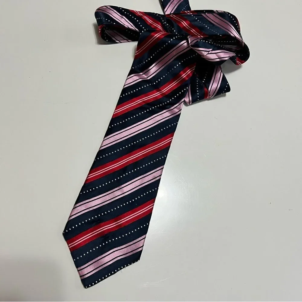 Vintage 1990s Designer Santo Stefano Striped Silk Tie